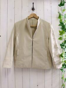 *DKNY Donna Karan * stand-up collar stretch jacket (10) beige 