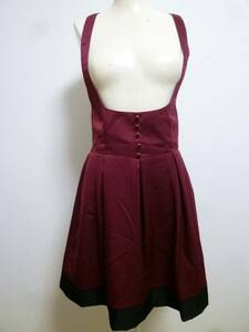 LESTROSE AMIE/ L'Est Rose * wine color overall skirt One-piece 2/bai color bordeaux Minya Est *1225