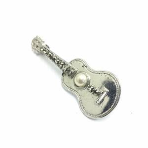 [ брошь ] гитара акустический серебряный diamond. подобный Kirakira Stone жемчуг сверху товар серебряный цвет серебряный цвет 