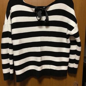 ボーダーニット リボン