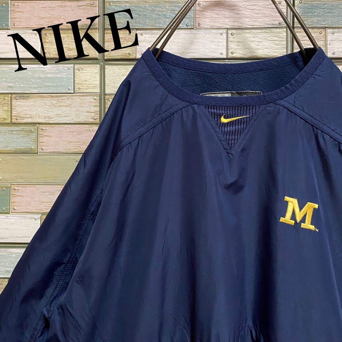 90年代 NIKE TEAM ナイキ MICHIGAN スウォッシュロゴ 刺繍 ナイロン