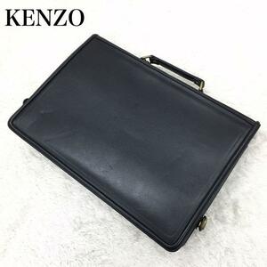 KENZO ケンゾー ブリーフケース 書類カバン レザーバッグ メンズ ブラック 黒