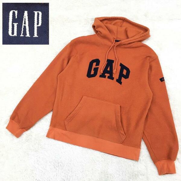 GAP オールドギャップ フリースパーカ　 プルオーバー メンズ サイズXS オレンジ