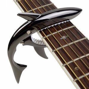 【SHARK CAPO GC-30】 No.1 ブラック シャークカポ 高品質 新品 6弦 ギター エレキ アコギ カポタスト
