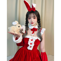 コスプレ 豪華セット サンタクロース クリスマス衣装 サンタドレス レディース ゆめかわいい セクシー ロリータ ワンピース カチューシャ_画像2