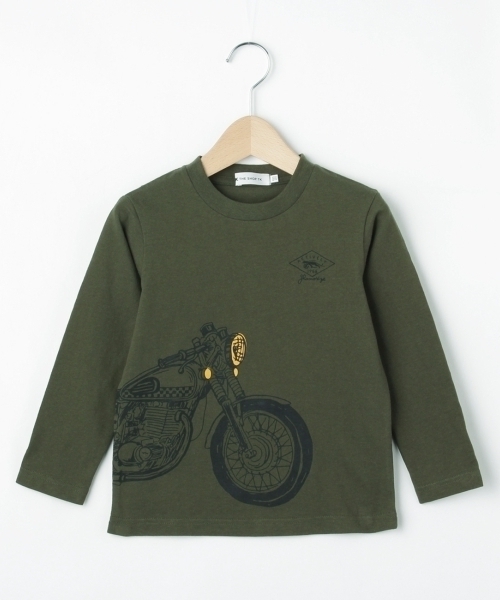 新品　THE SHOP TK モーターバイクグラフィックTシャツ カーキ 150cm