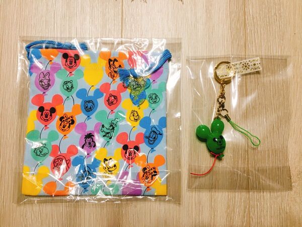 ディズニー ミッキー バルーン 巾着 キーチェーン