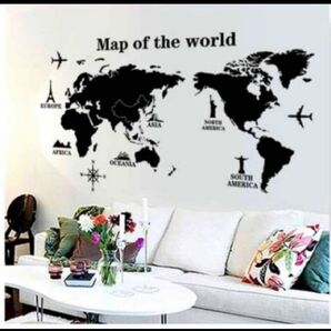 ウォールステッカー　世界地図　ワールド　世界　地図　マップ　ステッカー　シール　地球　メルカトル図法　ワーリドマップ　知的　勉学