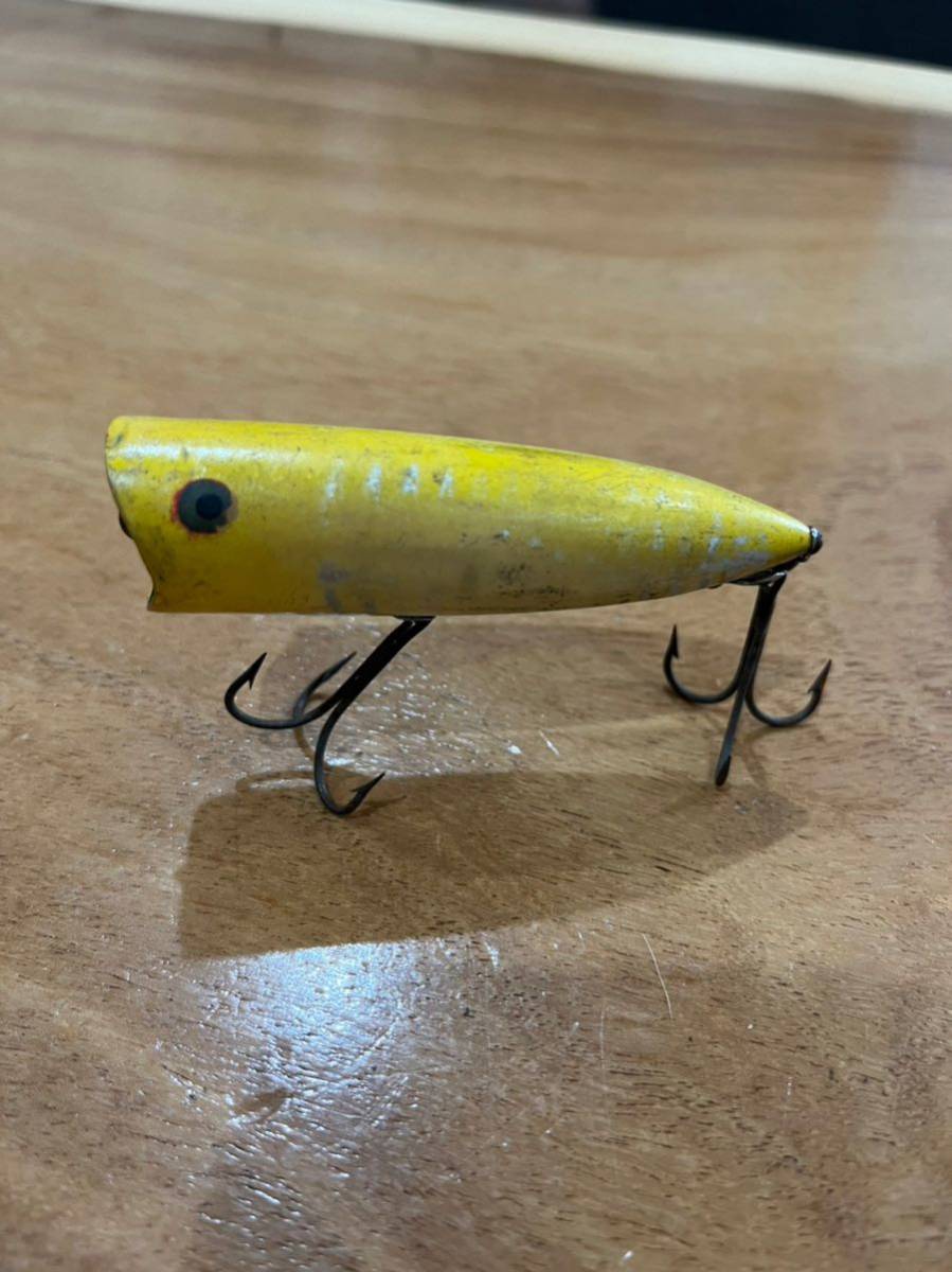 充実の品 ヘドン チャガー Jr. 吹き目クリア黄骨 1970年〜 クビ割れ