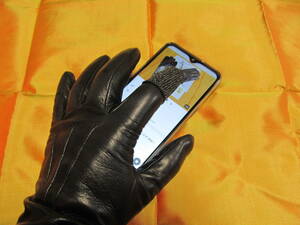 6 month 11 until the day abroad business trip contact for . electro- fiber finger sak/me roller tentsu leather gloves glove .iPhone smartphone tablet operation .