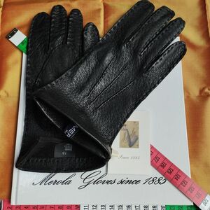 me roller peka Lee black lining none glove leather gloves parent finger -3mm MEROLA