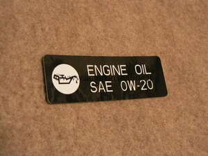 コーション ラベル ENGINE OIL SAE 0W-20 GENUINE PARTS トヨタ 純正 部品 TOYOTA LEXUS レクサス decal sticker 通販 FF エンジン オイル
