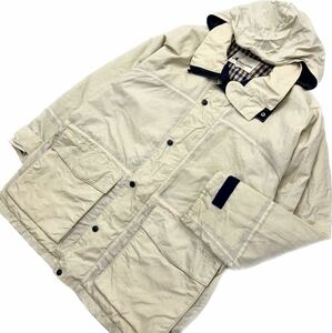  Aquascutum * Aquascutum mountain parka nylon coat eggshell white M. road gentleman outer outdoor American Casual #CD209