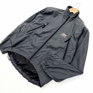 アウトドアに♪ ヘリーハンセン ☆ HELLY HANSEN 背面ポケット◎ ウィンドブレーカー ナイロンジャケット XS グレー サイクリング■BB183