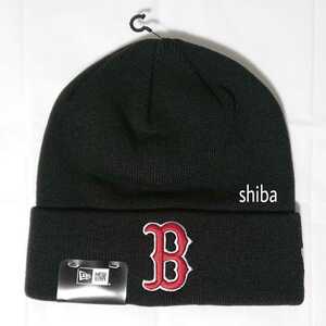 NEW ERA ニューエラ 正規品 ニット帽 キャップ 帽子 ビーニー ボストン レッドソックス ブラック 黒 赤 ユニセックス BOS ワンサイズ
