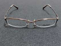 新品　Plusmix プラスミックス　日本製　メガネ　眼鏡　高級感　上品　ハーフリム　軽い　ダークブラウン　メタリック_画像3