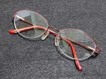 新品 MULBERRY マルベリー　日本製　メガネ　眼鏡　高級感　上品　ハーフリム　チタン　軽い　赤系 バネ丁番_画像5