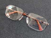 新品　Super TUFF スーパータフ　日本製　メガネ　眼鏡　高級感　上品　ツーポイント　チタン　ピンクブラウン　バネ丁番_画像5