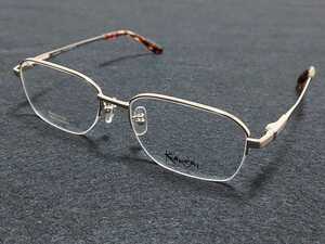新品　KANSAI　YAMAMOTO カンサイヤマモト　メガネ　眼鏡　高級感　上品　ハーフリム　チタン　薄いゴールド　バネ丁番