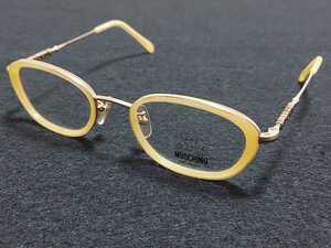 新品　MOSCHINO　モスキーノ　メガネ　眼鏡　高級感　上品　セルフレーム　軽い　イエロー　黄色