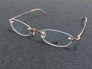 新品　23区　メガネ　眼鏡　高級感　上品　フルリム　チタン　ツーポイント　オレンジブラウン