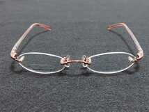 新品　emiry エミリ メガネ　眼鏡　高級感　上品　ツーポイント　軽い　超弾性　オーバル　　ピンク_画像3
