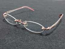 新品　emiry エミリ メガネ　眼鏡　高級感　上品　ツーポイント　軽い　超弾性　オーバル　　ピンク_画像1
