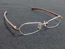 新品 ICB アイシービー　日本製　メガネ　眼鏡　高級感　上品　ハーフリム　チタン　ピンクゴールド_画像2