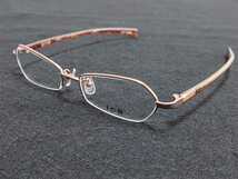 新品 ICB アイシービー　日本製　メガネ　眼鏡　高級感　上品　ハーフリム　チタン　ピンクゴールド_画像1