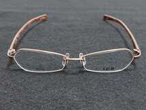 新品 ICB アイシービー　日本製　メガネ　眼鏡　高級感　上品　ハーフリム　チタン　ピンクゴールド_画像3