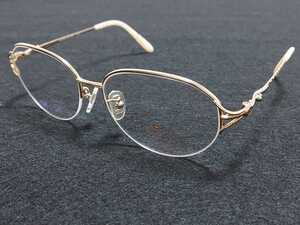 新品 PIERRE BALMAIN　ピエールバルマン　日本製　メガネ　眼鏡　高級感　上品　ハーフリム　チタン　ゴールド