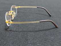 新品 airspex エアスペックス　日本製　メガネ　眼鏡　高級感　上品　ツーポイント　超弾性　軽い 黄色_画像4