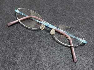 新品 AIRLIST エアリスト　日本製　ホヤ　HOYA メガネ　眼鏡　高級感　上品　ツーポイント　超弾性　軽い　水色
