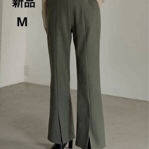 メルトンセンターベンツキックフレアパンツ グリーン M