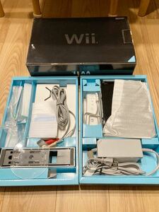 Nintendo 任天堂 Wii 箱付き 一式 付属品あり(欠品不明) ブラック
