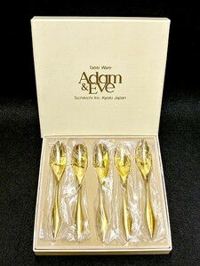 3QV selling up! tax less * unused * Tachikichi *Adam&Eve(a dam & Eve )* Dion n* spoon *5 pcs set *JAPAN*18/8* present condition * article limit *1216-4