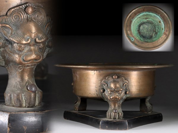 新しいスタイル新しいスタイル金属工芸 唐獅子 香炉 銅器 唐金 真鍮