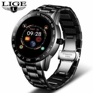 * free shipping * LIGE Smart wristwatch man LED screen heart rate meter blood pressure fitness sport waterproof smart watch present 