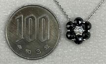 ★お客様専用★ブラックダイヤモンド1.0ct ダイヤモンド 0.15ct K18WGネックレス 花型 フラワーモチーフ ネックレスセット 重量 2.6g ジュ_画像5