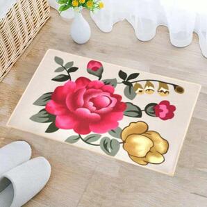 玄関マット ピンク薔薇wh バラ 北欧 雑貨 韓国 インテリア 韓国雑貨