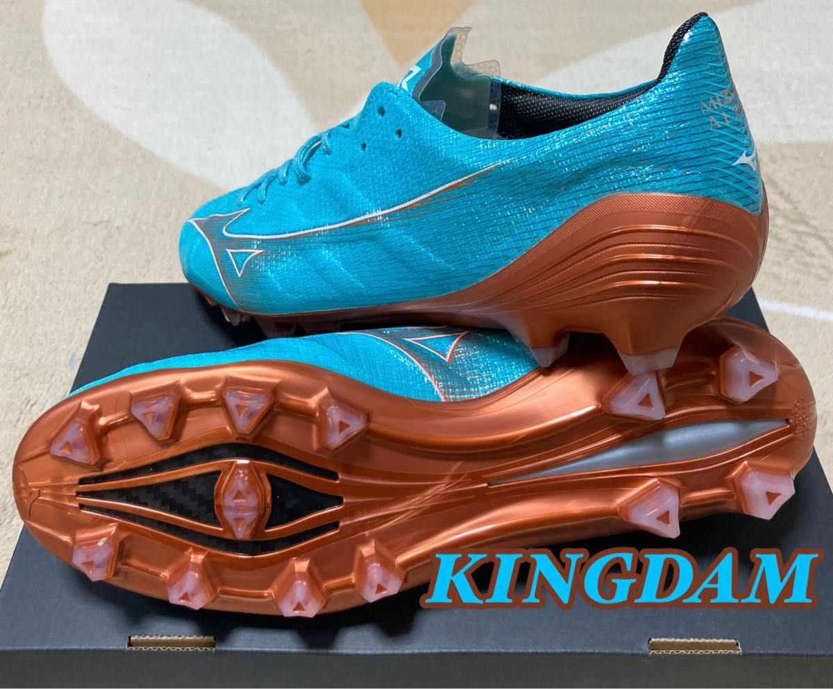 新品 ミズノ アルファ ジャパン AZURE BLUE 27.5cm即日発送! サッカー