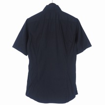 ジルサンダー JIL SANDER ストレッチ レギュラーカラー シャツ 半袖 37 ネイビー 紺 JSMK740826 メンズ_画像2