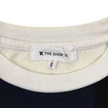 ザショップティーケー THE SHOP TK Tシャツ カットソー プルオーバー クルーネック パッチワーク 半袖 S 白 紺 ホワイト ネイビー メンズ_画像5