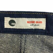 ローズバッド ROSE BUD パンツ デニム ジーンズ ワイド ロング ジップフライ 無地 リネン混 24 紺 青 ネイビー ブルー レディース_画像5