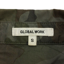 グローバルワーク GLOBAL WORK シャツ スタンダード カモフラ スナップボタン 七分袖 S 緑 グレー グリーン レディース_画像5
