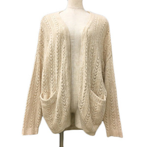  Moussy moussy cardigan knitted total pattern la gran sleeve FREE beige lady's 