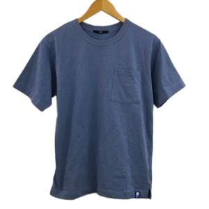 シップス SHIPS Tシャツ カットソー プルオーバー クルーネック 無地 半袖 S 青 ブルー メンズ
