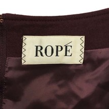 ロペ ROPE スカート フレア 膝丈 ウール 無地 メルトン 36 紫 ボルドー パープル レディース_画像5