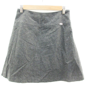  Rope ROPE flair skirt mini height wool 9 gray /YM16 lady's 