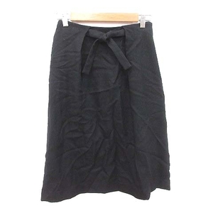  Tomorrowland collection TOMORROWLAND collection tight skirt tuck knee height wool waist Mark 34 black black lady's 